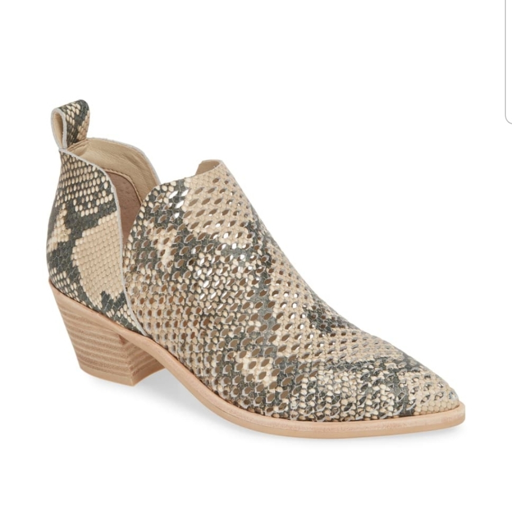 Dolce Vita Perforated Snakeskin Booties